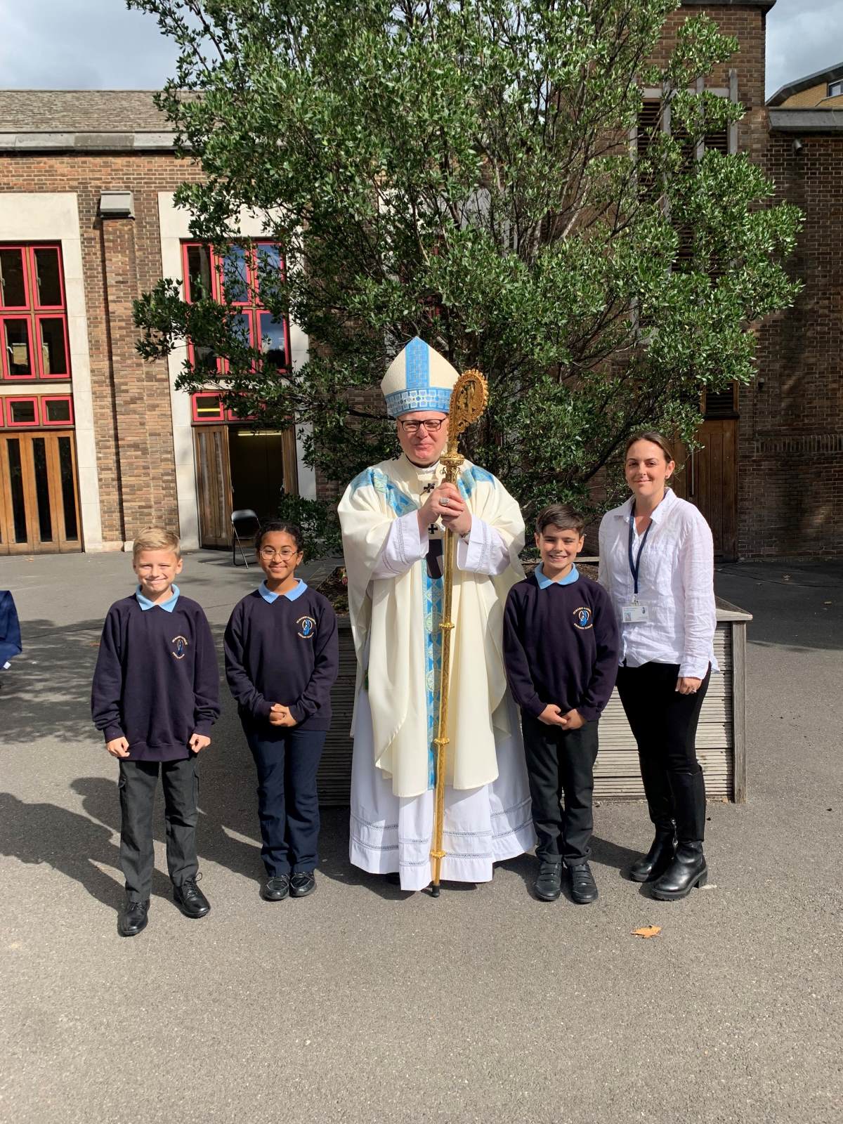 Finlay, Dexter, Grace and Mrs Dengate with Archbishop John Wilson Finlay, Dexter, Grace and Mrs Dengate with Archbishop John Wilson
